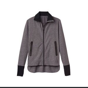 Athleta grey zip up sweater